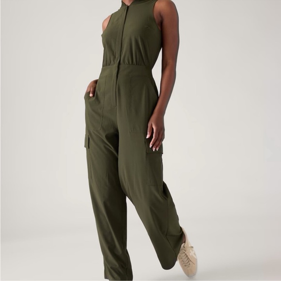 Athleta Pants - Athleta Brooklyn Utility Jumpsuit Olive Green Style 824834 14